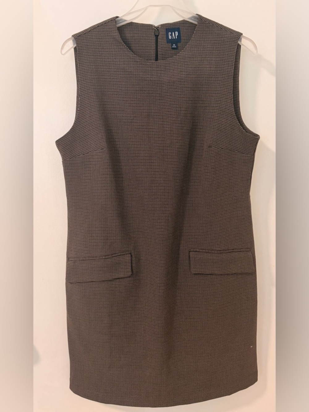 GAP Brown Micro-Houndstooth Mini Shift Dress